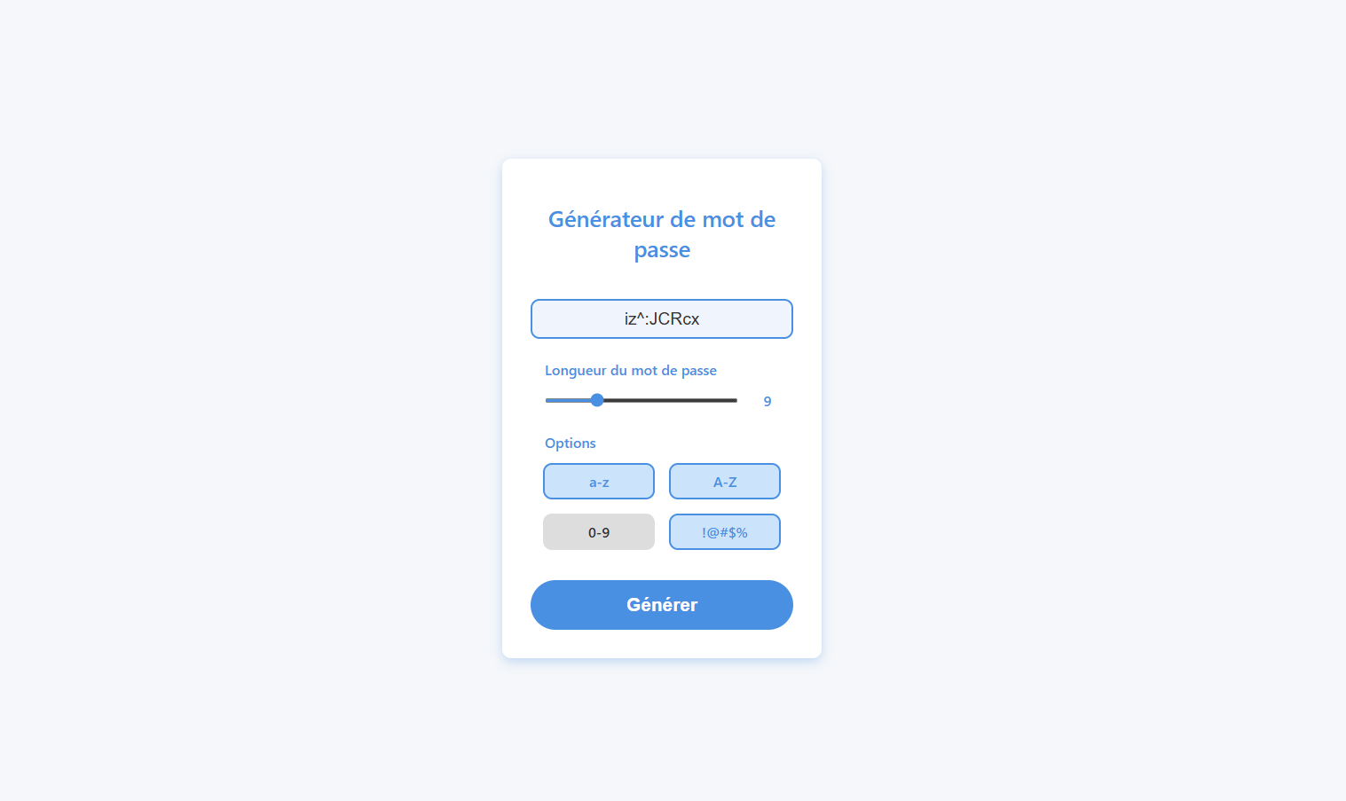 Image d'un générateur de mot de passe